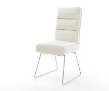 Esszimmerstuhl Pela-Flex Bouclé Soft Beige Kufengestell Edelstahl Tasc...