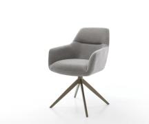 Drehstuhl Pejo-Flex Strukturstoff Soft Grau Kreuzgestell breit Effektf...