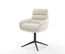 Drehstuhl Abelia-Flex mit Armlehnen Teddystoff Beige Fußkreuz Schwarz ...