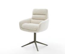 Drehstuhl Abelia-Flex mit Armlehnen Teddystoff Beige Fußkreuz Effektfi...