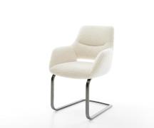 Freischwinger Yago-Flex mit Armlehnen Teddystoff Beige Freischwinger f...