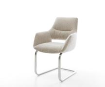 Freischwinger Yago-Flex mit Armlehnen Webstoff Soft Beige Freischwinge...