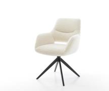 Drehstuhl Yago-Flex mit Armlehnen Teddystoff Beige Kreuzgestell breit ...