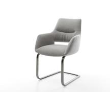 Freischwinger Yago-Flex mit Armlehnen Strukturstoff Soft Grau Freischw...