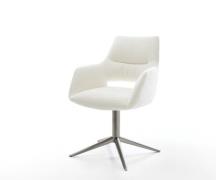 Drehstuhl Yago-Flex mit Armlehnen Bouclé Soft Beige Fußkreuz Graphit 3...