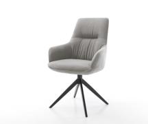 Drehstuhl Zelia-Flex mit Armlehnen Strukturstoff Soft Grau Kreuzgestel...