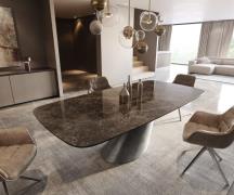 Esstisch Edge Boot 240x120 Keramik Laminam® Emperador Extra Lucidato D...