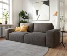 Big-Sofa Lanzo 230x95 cm Mikrofaser Khakibraun