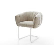 Freischwinger Jada-Flex Webstoff Soft Beige Freischwinger flach Weiß T...