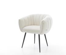 Esszimmerstuhl Jada-Flex Bouclé Soft Beige 4-Fuß konisch Schwarz Tasch...