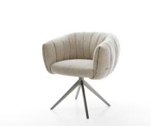 Drehstuhl Jada-Flex Webstoff Soft Beige Kreuzgestell breit Graphit 360...