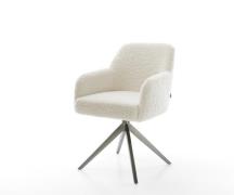 Drehstuhl Greg-Flex Teddystoff Beige Kreuzgestell breit Graphit 360° d...