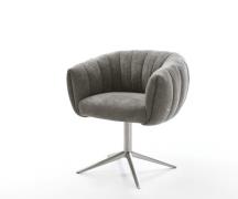 Drehstuhl Jada-Flex Bouclé Soft Schlamm Fußkreuz Edelstahl 360° drehba...