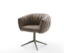 Drehstuhl Jada-Flex Mikrofaser Taupe Vintage Fußkreuz Effektfinish Tit...