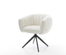 Drehstuhl Jada-Flex Bouclé Soft Beige Kreuzgestell breit Schwarz 360° ...