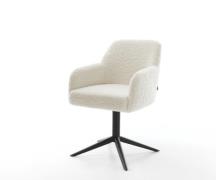 Drehstuhl Greg-Flex Teddystoff Beige Fußkreuz Schwarz 360° drehbar Wip...