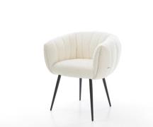 Esszimmerstuhl Jada-Flex Bouclé Weiß 4-Fuß konisch Schwarz Taschenfede...