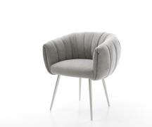 Esszimmerstuhl Jada-Flex Strukturstoff Soft Grau 4-Fuß konisch Edelsta...