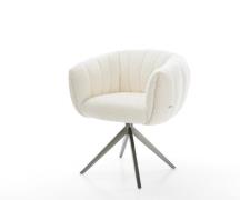 Drehstuhl Jada-Flex Bouclé Weiß Kreuzgestell breit Graphit 360° drehba...