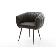 Esszimmerstuhl Jada-Flex Mikrofaser Anthrazit Vintage 4-Fuß konisch Sc...