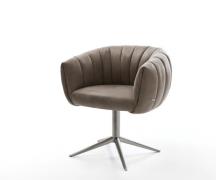 Drehstuhl Jada-Flex Mikrofaser Taupe Vintage Fußkreuz Graphit 360° dre...