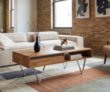 Couchtisch Stonegrace 115x60x35 cm Akazie Natur Schiefer 2 Schubladen ...