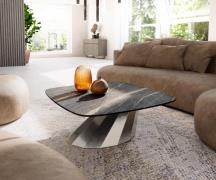 Couchtisch Edge Boot 90x90 cm Keramik Laminam® Noir Desir Braun Parabi...