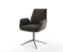 Drehstuhl Zoa-Flex Materialmix Schwarz Fußkreuz Graphit 360° drehbar W...