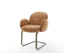 Freischwinger Nube-Flex mit Armlehnen Chenille Rost Freischwinger flac...