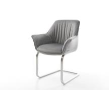 Freischwinger Keila-Flex mit Armlehnen Samt Grau Freischwinger flach E...