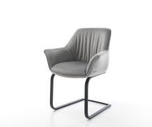 Freischwinger Keila-Flex mit Armlehnen Samt Grau Freischwinger flach S...