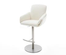 Barstuhl Luan-Flex Bouclé Soft Beige Drehfuß höhenverstellbar Edelstah...