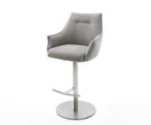 Barstuhl Alja-Flex Strukturstoff Soft Grau Drehfuß höhenverstellbar Ed...