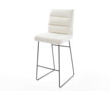 Barstuhl Pela-Flex Bouclé Soft Beige Kufengestell Metall Schwarz