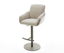 Barstuhl Luan-Flex Webstoff Soft Beige Drehfuß höhenverstellbar Metall...