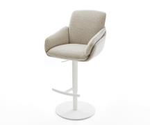 Barstuhl Luan-Flex Webstoff Soft Beige Drehfuß höhenverstellbar Metall...