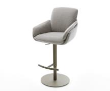 Barstuhl Luan-Flex Strukturstoff Soft Grau Drehfuß höhenverstellbar Me...