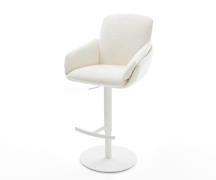 Barstuhl Luan-Flex Bouclé Soft Beige Drehfuß höhenverstellbar Metall W...