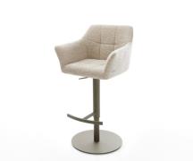 Barstuhl Yulo-Flex Webstoff Soft Beige Drehfuß höhenverstellbar Metall...