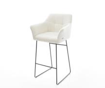 Barstuhl Yulo-Flex Bouclé Soft Beige Kufengestell Metall Schwarz