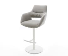 Barstuhl Yago-Flex Strukturstoff Soft Grau Drehfuß höhenverstellbar Me...