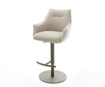 Barstuhl Alja-Flex Webstoff Soft Beige Drehfuß höhenverstellbar Metall...