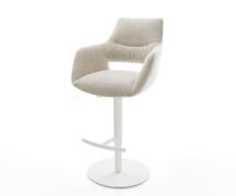 Barstuhl Yago-Flex Webstoff Soft Beige Drehfuß höhenverstellbar Metall...