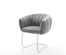 Freischwinger Jada-Flex Samt Grau Freischwinger flach Weiß Taschenfede...