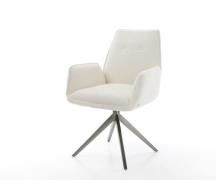 Drehstuhl Zoa-Flex Bouclé Weiß Kreuzgestell breit Graphit 360° drehbar...