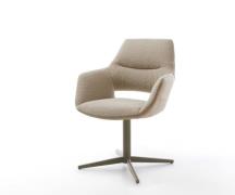 Drehstuhl Yago-Flex mit Armlehnen Materialmix Schlamm Fußkreuz Effektf...