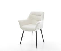 Esszimmerstuhl Kaira-Flex Bouclé Soft Beige 4-Fuß konisch Schwarz