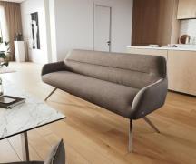 Esszimmerbank Taya-Flex 200 cm Strukturstoff Soft Taupe Kreuzgestell k...