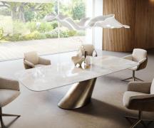 Esstisch Edge Boot 270x120 cm Keramik Iris FMG Onice Grigio Cono Metal...