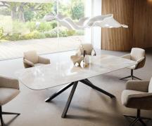 Esstisch Edge Boot 270x120 cm Keramik Iris FMG Onice Grigio Kreuzgeste...